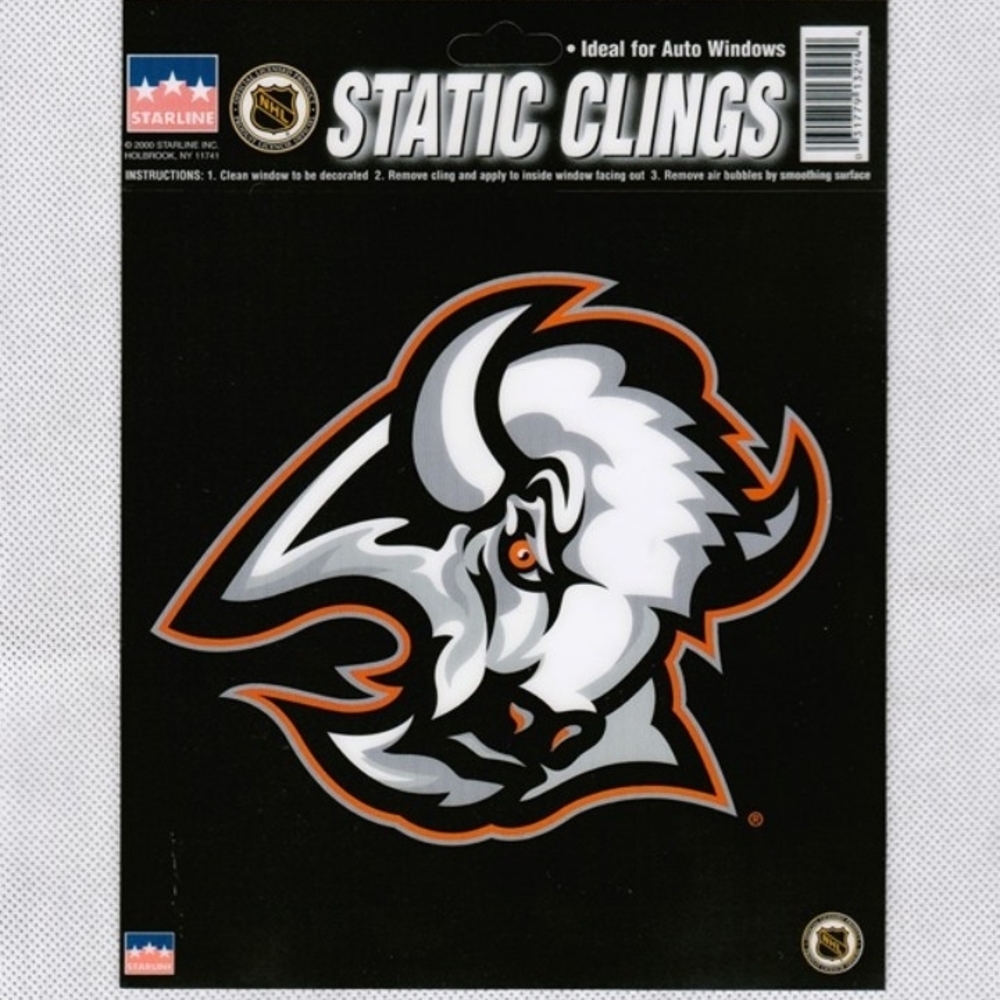 Starline NHL Buffalo Sabres Hockey Reverse Static Decal For Auto Windows New